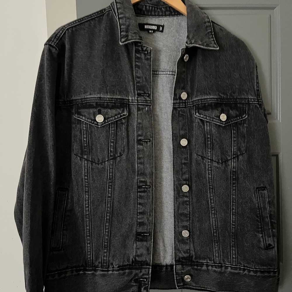 Oversized Black Denim Jacket